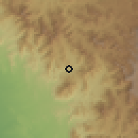 Shaded relief of the 59 km around ad-Da'ir, drawn from the GMTED2010 grid