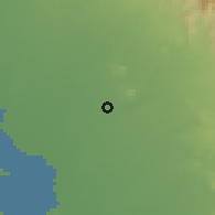 Shaded relief of the 59 km around al-H̨usaynī, drawn from the GMTED2010 grid