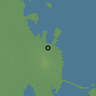 Shaded relief of the 57 km around ad-Dammām, drawn from the GMTED2010 grid