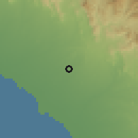 Shaded relief of the 59 km around ad-Darb, drawn from the GMTED2010 grid