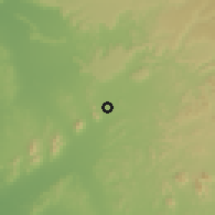 Shaded relief of the 58 km around al-Jumūm, drawn from the GMTED2010 grid