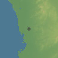 Shaded relief of the 58 km around al-Jurn, drawn from the GMTED2010 grid
