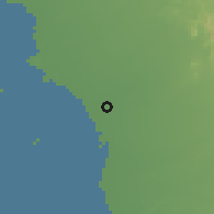 Shaded relief of the 59 km around al-Mad̨āyā, drawn from the GMTED2010 grid