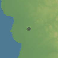Shaded relief of the 59 km around al-Qūz, drawn from the GMTED2010 grid