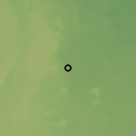 Shaded relief of the 57 km around al-'Uyun, drawn from the GMTED2010 grid