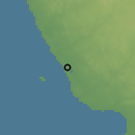 Shaded relief of the 57 km around al-Wajh, drawn from the GMTED2010 grid