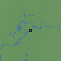 Shaded relief of the 59 km around Foundiougne, drawn from the GMTED2010 grid