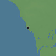 Shaded relief of the 59 km around Joal-Fadiouth, drawn from the GMTED2010 grid