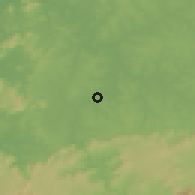 Shaded relief of the 60 km around Kédougou, drawn from the GMTED2010 grid