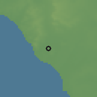 Shaded relief of the 59 km around Nguékhokh, drawn from the GMTED2010 grid