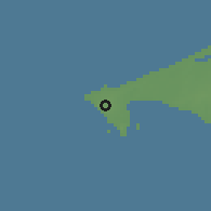 Shaded relief of the 59 km around Dakar, drawn from the GMTED2010 grid