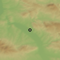 Shaded relief of the 52 km around Aleksinački Rudnik, drawn from the GMTED2010 grid