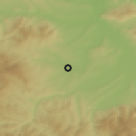 Shaded relief of the 52 km around Bojnik, drawn from the GMTED2010 grid