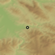 Shaded relief of the 52 km around Boljare, drawn from the GMTED2010 grid