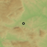 Shaded relief of the 52 km around Boljevac, drawn from the GMTED2010 grid