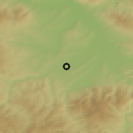 Shaded relief of the 52 km around Bošnjace, drawn from the GMTED2010 grid