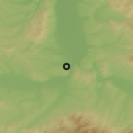 Shaded relief of the 52 km around Bošnjane, drawn from the GMTED2010 grid