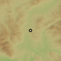 Shaded relief of the 53 km around Aliđerce, drawn from the GMTED2010 grid