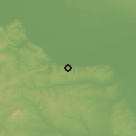 Shaded relief of the 52 km around Brestovik, drawn from the GMTED2010 grid