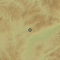 Shaded relief of the 52 km around Breznica, drawn from the GMTED2010 grid