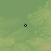 Shaded relief of the 52 km around Brgule, drawn from the GMTED2010 grid