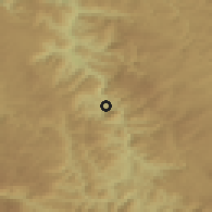 Shaded relief of the 52 km around Brodarevo, drawn from the GMTED2010 grid