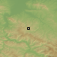 Shaded relief of the 52 km around Brštica, drawn from the GMTED2010 grid