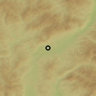 Shaded relief of the 52 km around Bujanovac, drawn from the GMTED2010 grid