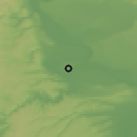 Shaded relief of the 52 km around Bukovče, drawn from the GMTED2010 grid