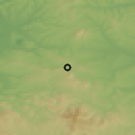 Shaded relief of the 52 km around Bukovik, drawn from the GMTED2010 grid