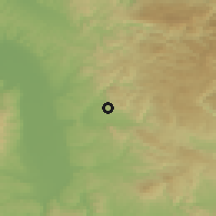 Shaded relief of the 52 km around Buljane, drawn from the GMTED2010 grid