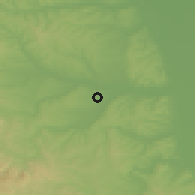 Shaded relief of the 52 km around Cerovac, drawn from the GMTED2010 grid