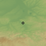 Shaded relief of the 52 km around Čibutkovica, drawn from the GMTED2010 grid