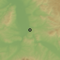 Shaded relief of the 52 km around Ćićevac, drawn from the GMTED2010 grid