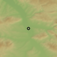 Shaded relief of the 52 km around Čokot, drawn from the GMTED2010 grid