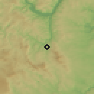 Shaded relief of the 52 km around Crnajka, drawn from the GMTED2010 grid