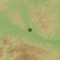 Shaded relief of the 52 km around Čukojevac, drawn from the GMTED2010 grid