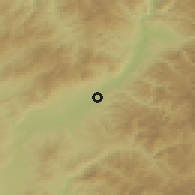 Shaded relief of the 52 km around Ćukovac, drawn from the GMTED2010 grid