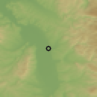 Shaded relief of the 52 km around Ćuprija, drawn from the GMTED2010 grid