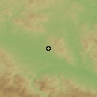 Shaded relief of the 52 km around Cvetke, drawn from the GMTED2010 grid