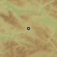 Shaded relief of the 52 km around Babušnica, drawn from the GMTED2010 grid