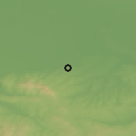 Shaded relief of the 52 km around Dobrić, drawn from the GMTED2010 grid