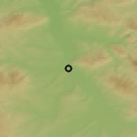 Shaded relief of the 52 km around Doljevac, drawn from the GMTED2010 grid