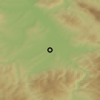 Shaded relief of the 52 km around Donja Jajina, drawn from the GMTED2010 grid