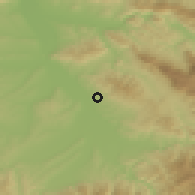 Shaded relief of the 52 km around Donja Lokošnica, drawn from the GMTED2010 grid