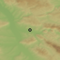 Shaded relief of the 52 km around Donja Vrežina, drawn from the GMTED2010 grid