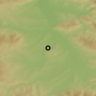 Shaded relief of the 52 km around Donje Brijanje, drawn from the GMTED2010 grid