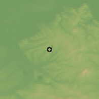 Shaded relief of the 52 km around Baćevac, drawn from the GMTED2010 grid