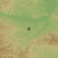 Shaded relief of the 52 km around Donji Stupanj, drawn from the GMTED2010 grid
