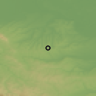 Shaded relief of the 52 km around Draginje, drawn from the GMTED2010 grid